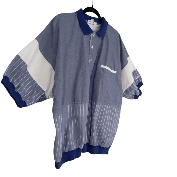 Pierre Cardin Polo Shirt Retro Style Striped Colorblock Short Sleeve Mens Size X - Picture 3 of 13